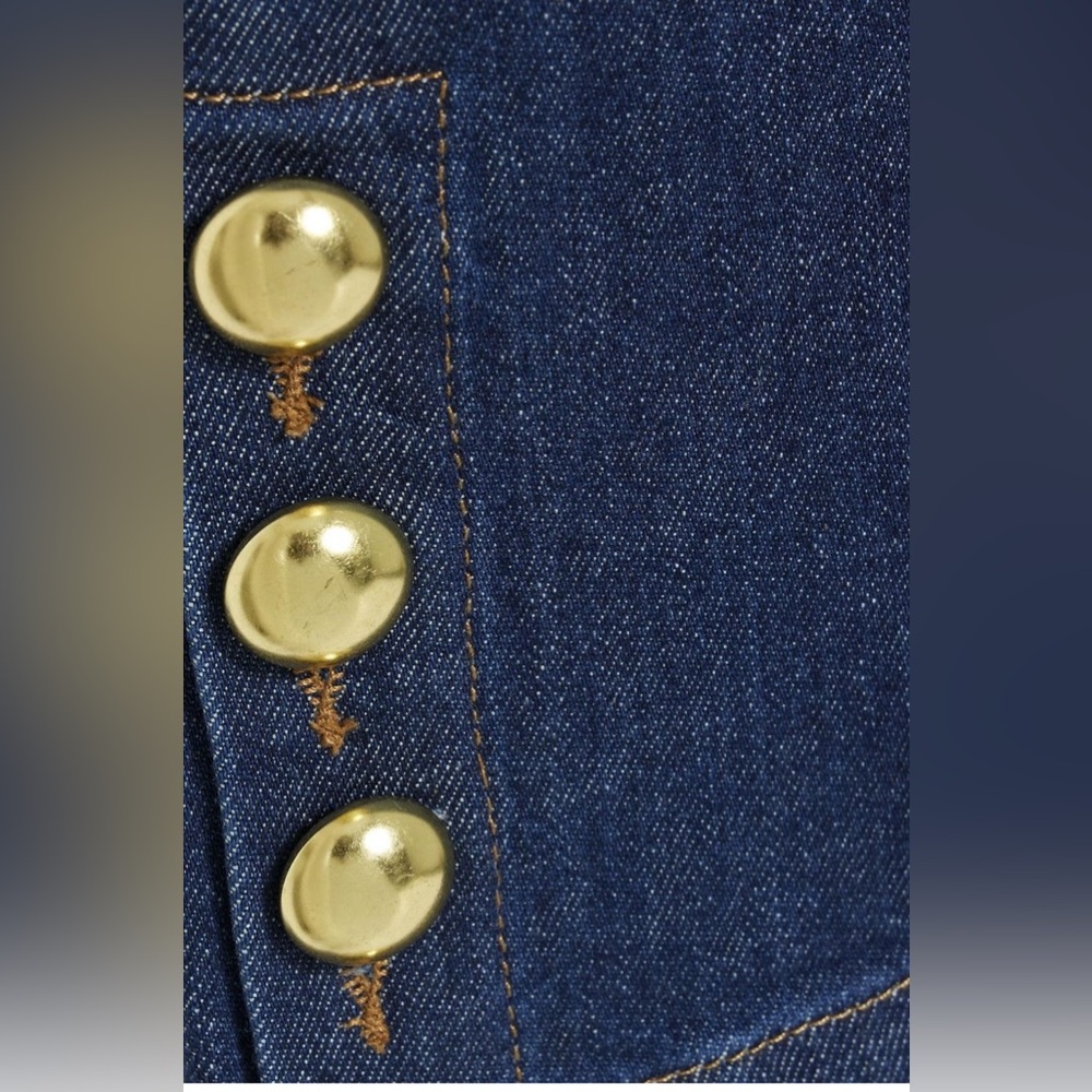 SIMKHAI Hyra cropped high-rise wide-leg jeans Dark denim Jeans ,Size 26 - Picture 4 of 4